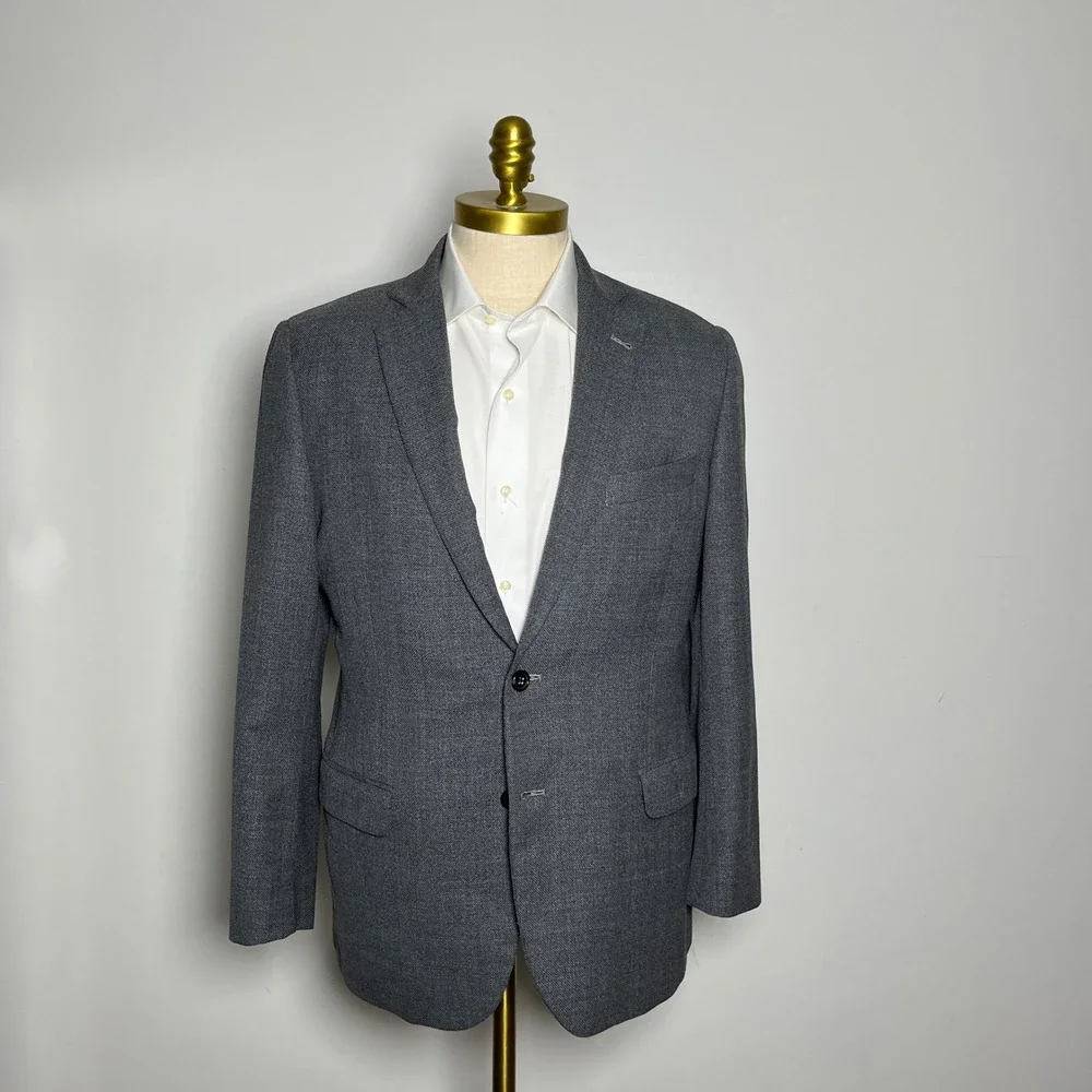 Brooks Brothers Sport Coat Mens 42S Gray Solid 1818 Fitzgerald Reda Wool Blazer‎